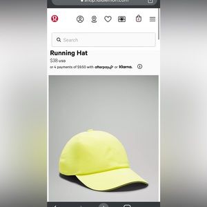Fast and free running hat from Lululemon. Only worn once, washable.